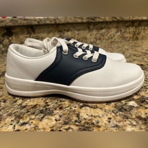 Keds White and Navy Kids Sneakers
